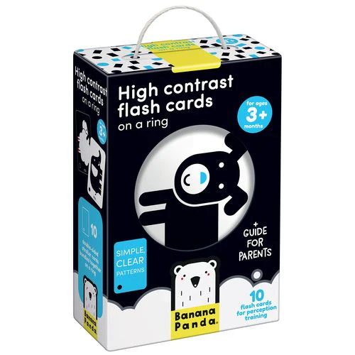 High Contrast Flash Cards On a Ring - Banana Panda
