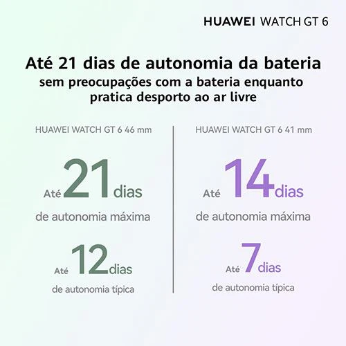 Huawei Watch GT6 - 46mm - Prateado | Bracelete Tecido Composto Verde - Image 5