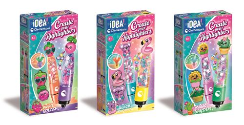 Kit Ideia Marcadores Personalizáveis DIY -  Create Your Highlighters - Versão 2 - Clementoni - Envio Aleatório