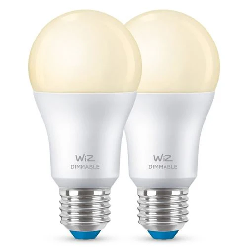 Lâmpada Smart WiZ LED Wi-Fi 8W A60 E27 Pack 2 Unidades