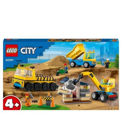 LEGO® City Great Vehicles 60391 - Camiões de Construção e Grua com Bola Destruidora