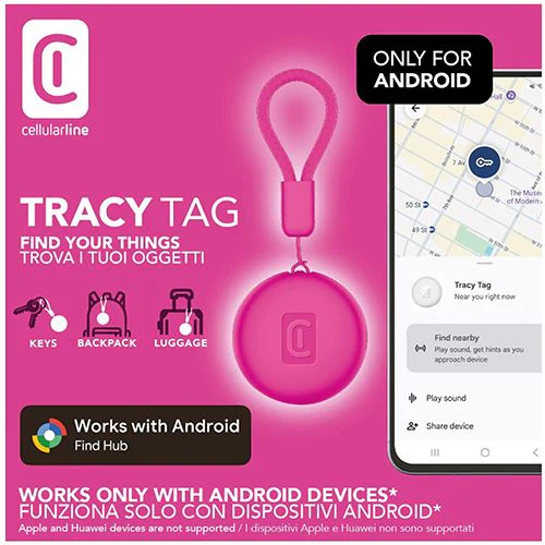 Localizador sem Fios Cellular Line Tracy Tag (Android) - Rosa - Image 2