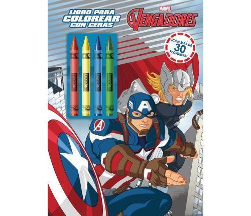 Los Vengadores - Libro Para Colorear Con Ceras y Pegatinas