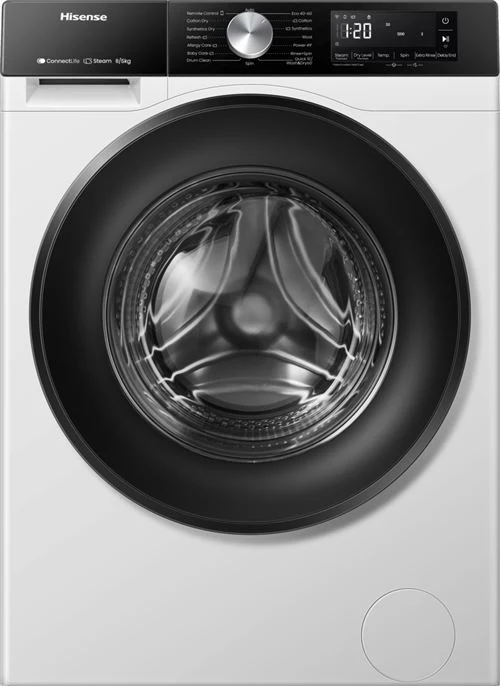 Máquina de Lavar e Secar Roupa Hisense WD3S8043BW3 | 8/5 Kg | 1400 RPM | D | Branco