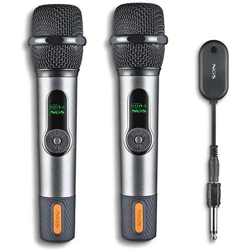 Microfones Wireless NGS Singer Star Duo - Preto