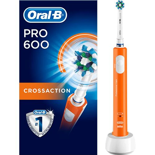 Escova de Dentes Elétrica Oral-B Pro 600 CrossAction - Laranja