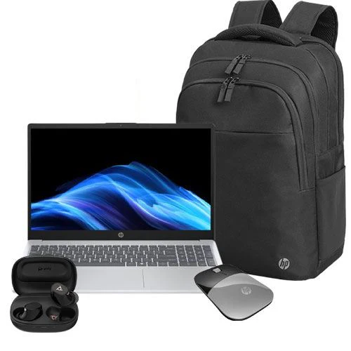 Pack Computador Portátil HP OmniBook 3 NGAI 15-fn0003np | 15.6" | AMD Ryzen™ AI 5 340 | 32GB | 1TB SSD + Mochila + Rato + Auriculares