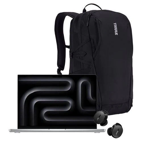 Pack MacBook Pro 14'' | 2024 | M4 10-core | 32GB | 512GB SSD | GPU 10-core - Prateado + Auriculares + Mochila