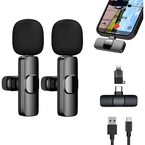 Pack Microfones 4-OK USB-C / Lightning 4-OK - 2 Unidades- Preto