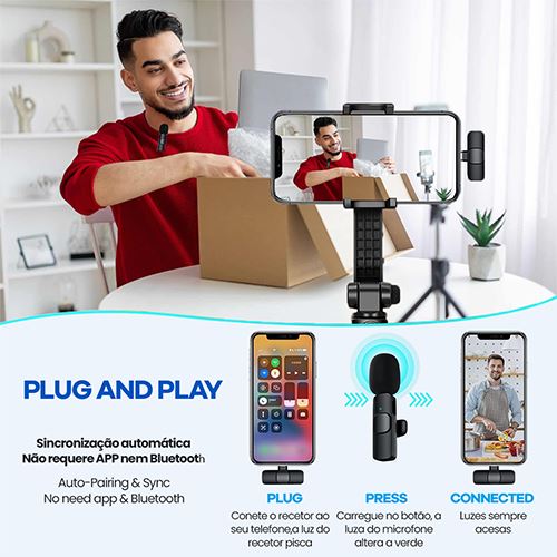 Pack Microfones 4-OK USB-C / Lightning 4-OK - 2 Unidades- Preto - Image 2