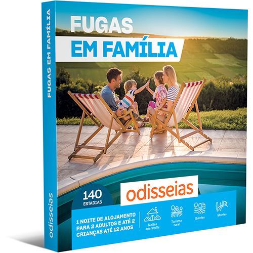 Pack Presente Odisseias - Fugas em Família | Experiência 1 noite | 2 adultos + 1 ou 2 crianças