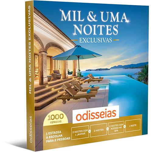 Pack Presente Odisseias - Mil & Uma Noites Exclusivas | Experiência 1 ou 2 Noites ou 2 noites com SPA, tratamento ou jantar | 2 pessoas