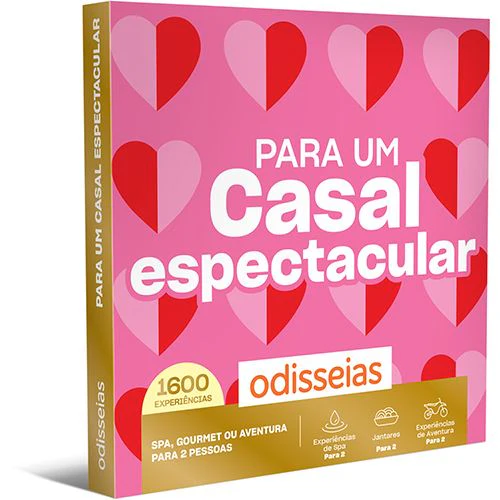 Pack Presente Odisseias - Para um Casal Espectacular | Experiência SPA, gourmet ou aventura | 2 pessoas