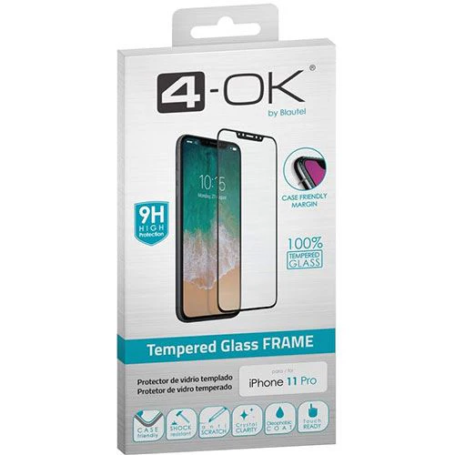Película Ecrã Vidro Temperado 4-OK Glass Frame para iPhone 11 Pro
