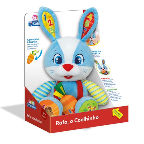 Peluche Baby Rafa: O Coelhinho Falante - Clementoni