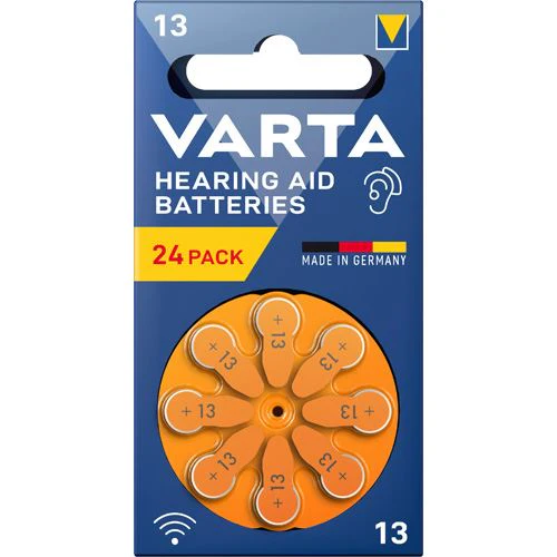 Pilha para Aparelhos Auditivos Varta Tamanho 13 - Multipack 24 Unidades