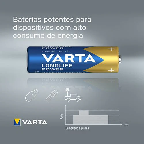 Pilhas Alcalinas Varta Longlife Power AA - 4 + 4 Unidades - Image 3