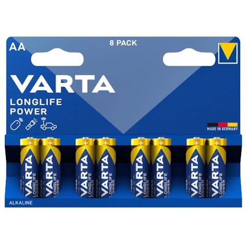 Pilhas Alcalinas Varta Longlife Power AA - 8 Unidades