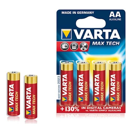 Pilhas Alcalinas Varta Max Tech AA - 4 Unidades