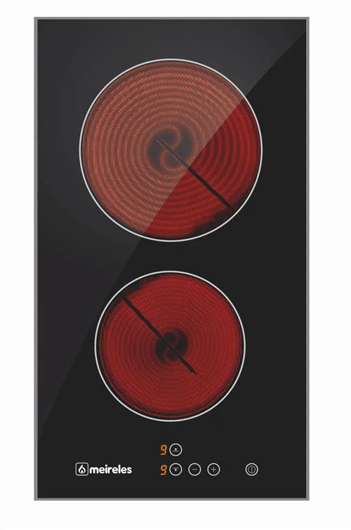 Placa de Vitrocerâmica Meireles MV 1312 | Elétrica | 30 cm | 2 Zonas | Preto