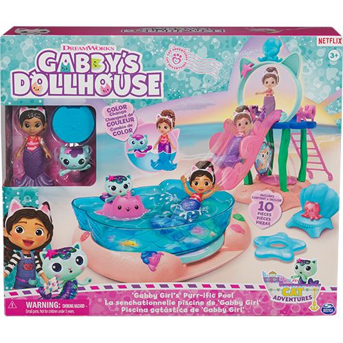 Playset Piscina Casa de Bonecas da Gabby e Siregat - Spin Master
