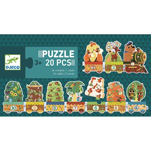 Puzzle Comboio dos Algarismos 20 Peças Djeco - Nature & Découvertes