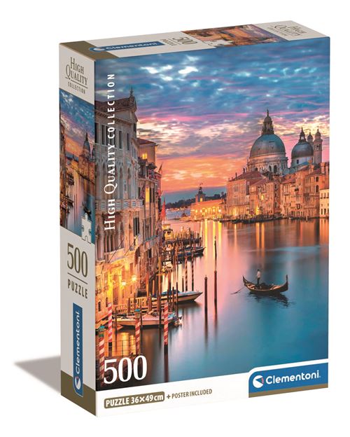 Puzzle High Quality Collection Compact: Lighting Venice - 500 Peças - Clementoni