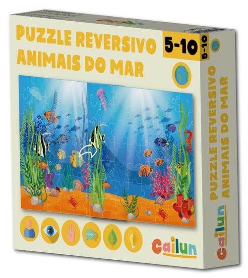 Puzzle Reversivo Animais do Mar - Cailun