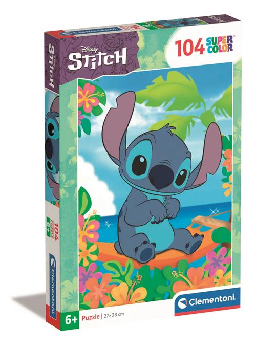 Puzzle Super Color Disney Stitch - 104 Peças - Clementoni