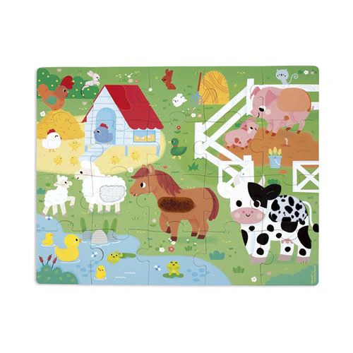 Puzzle Tátil Animais da Quinta - 20 Peças - Janod - Image 2
