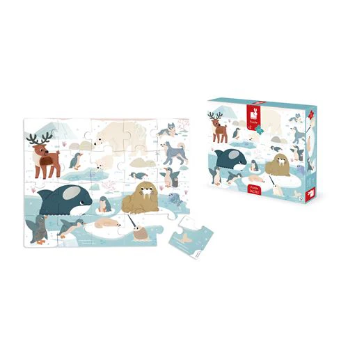 Puzzle Tátil Animais Polares - 20 Peças - Janod - Image 3