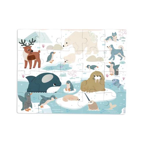 Puzzle Tátil Animais Polares - 20 Peças - Janod - Image 4