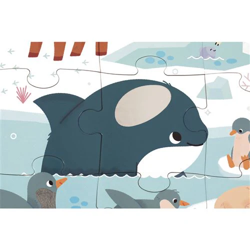 Puzzle Tátil Animais Polares - 20 Peças - Janod - Image 9