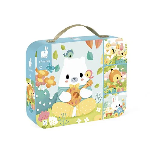 Puzzles Progressivos Pure com Mala - 4 Puzzles - Janod