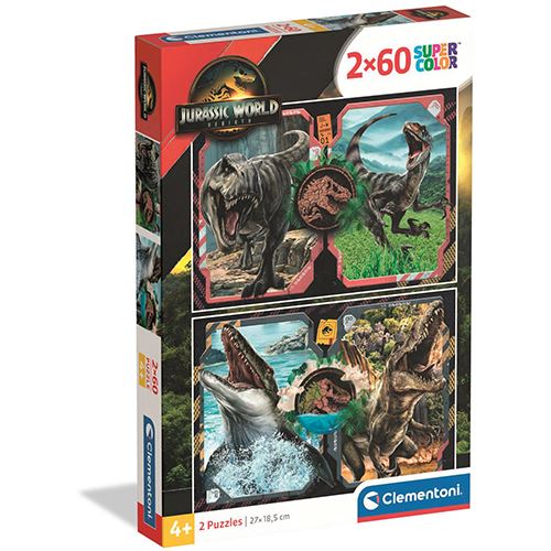 Puzzles Super Color 2x60 Jurassic World Rebirth - Clementoni