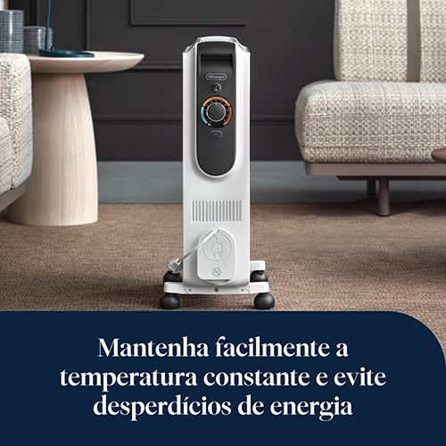 Radiador a Óleo Delonghi TRD51025 | 2500 W | 10 Elementos | Preto e Branco - Image 4