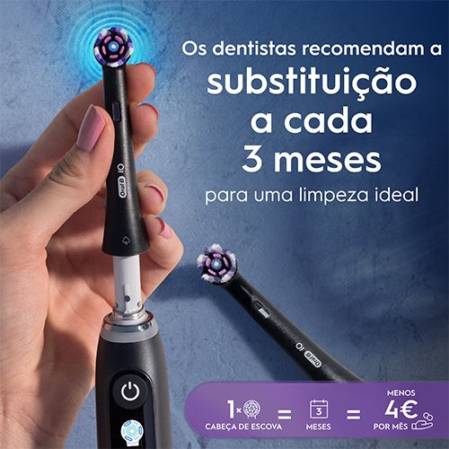 Recargas para Escovas de Dentes Elétrica Oral-B iO Radiant White - Preto - 3 Unidades - Image 4