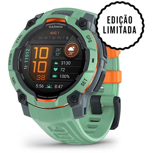 Relógio Desportivo Garmin Instinct 3 45mm AMOLED - Verde Neotropic (Edição Limitada)