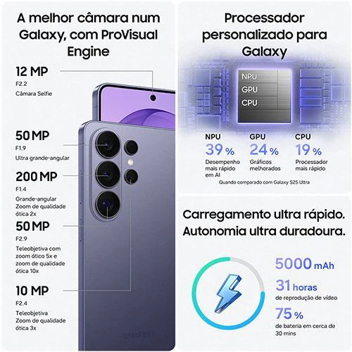 Samsung Galaxy S26 Ultra - 1TB - Branco - Image 3
