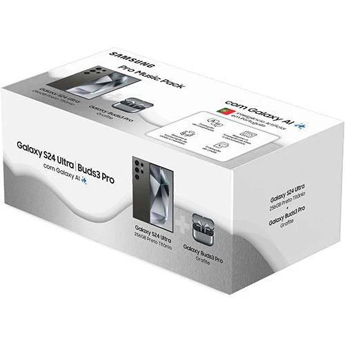 Pack Samsung Galaxy S24 Ultra 256GB - Preto Titânio + Auriculares Galaxy Buds 3 Pro - Grafite