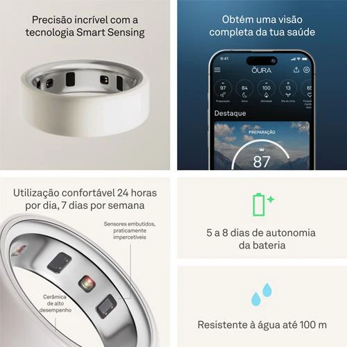 Smart Ring Oura Ring 4 Ceramic - Cloud - Tamanho 7 - Image 6
