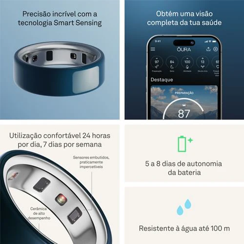 Smart Ring Oura Ring 4 Ceramic - Midnight - Tamanho 13 - Image 6