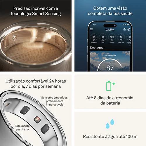 Smart Ring Oura Ring4 - Silver - Tamanho 6 - Image 7