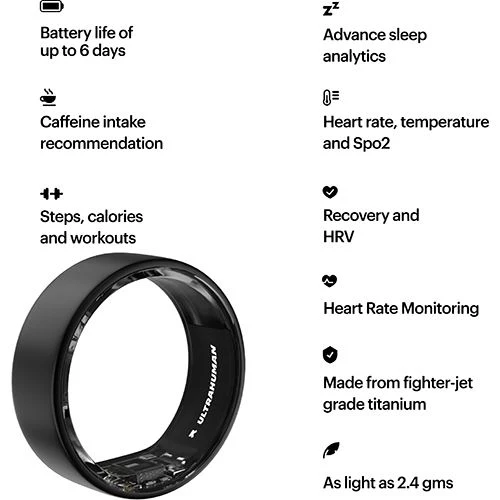 Smart Ring Ultrahuman Ring Air - Matte Grey - Tamanho 12 (22.30 mm) - Image 5