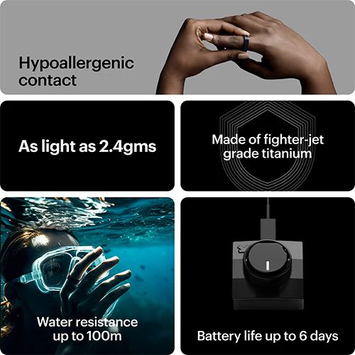 Smart Ring Ultrahuman Ring Air - Matte Grey - Tamanho 6 - Image 7