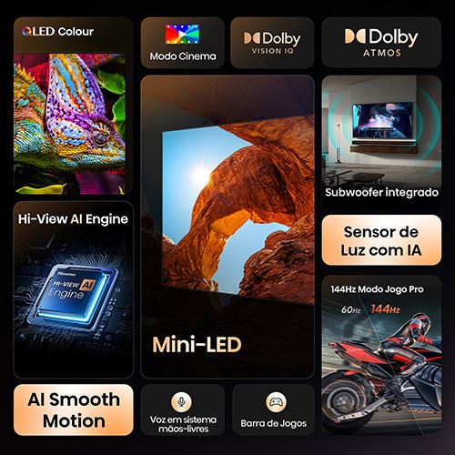 Smart TV Hisense 50" Mini-LED UHD 4K 50U7Q - 127 cm - Image 3