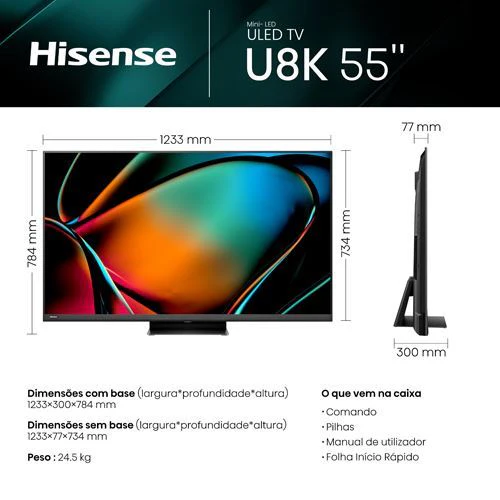 Smart Tv Hisense 55" Mini Led Uhd 4K 55U8Kq - 140Cm - Outlet Loja Benfica - Grade C - Image 15