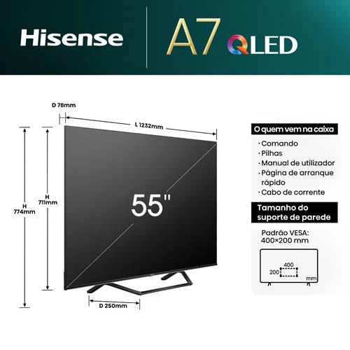 Smart TV Hisense 55" QLED 4K 55A7NQ - 139 cm - Image 10