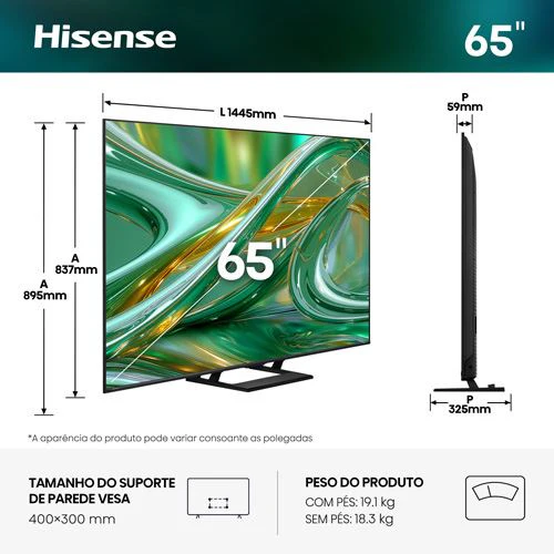 Smart TV Hisense 65" Mini LED Hi-QLED UHD 4K 65E8S - 165 cm - Image 2