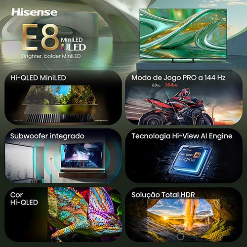 Smart TV Hisense 65" Mini LED Hi-QLED UHD 4K 65E8S - 165 cm - Image 3